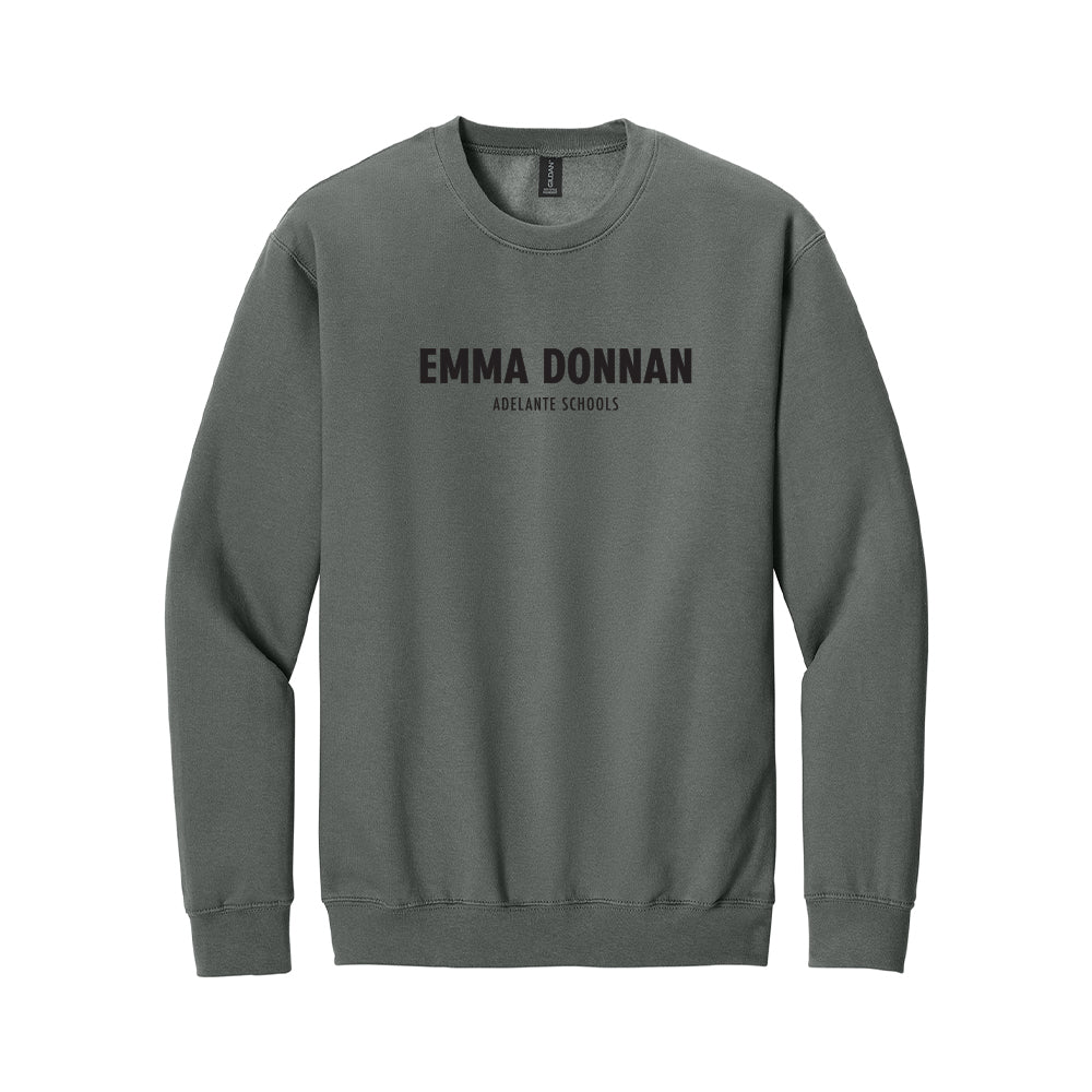 Adult - Gildan Softstyle Crewneck Sweatshirt (Emma Donnan - Black Text)