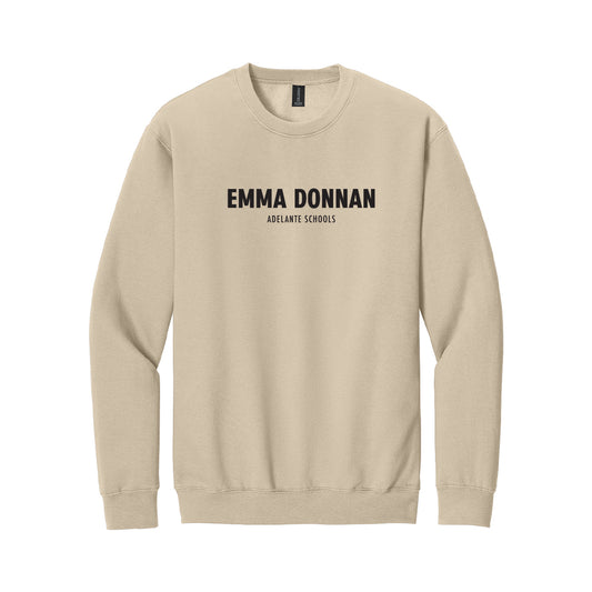 Adult - Gildan Softstyle Crewneck Sweatshirt (Emma Donnan - Black Text)