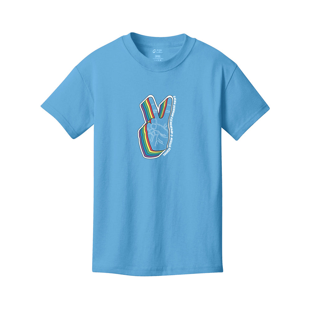 Youth - Port & Company Youth Core Cotton Tee (Peace Logo)