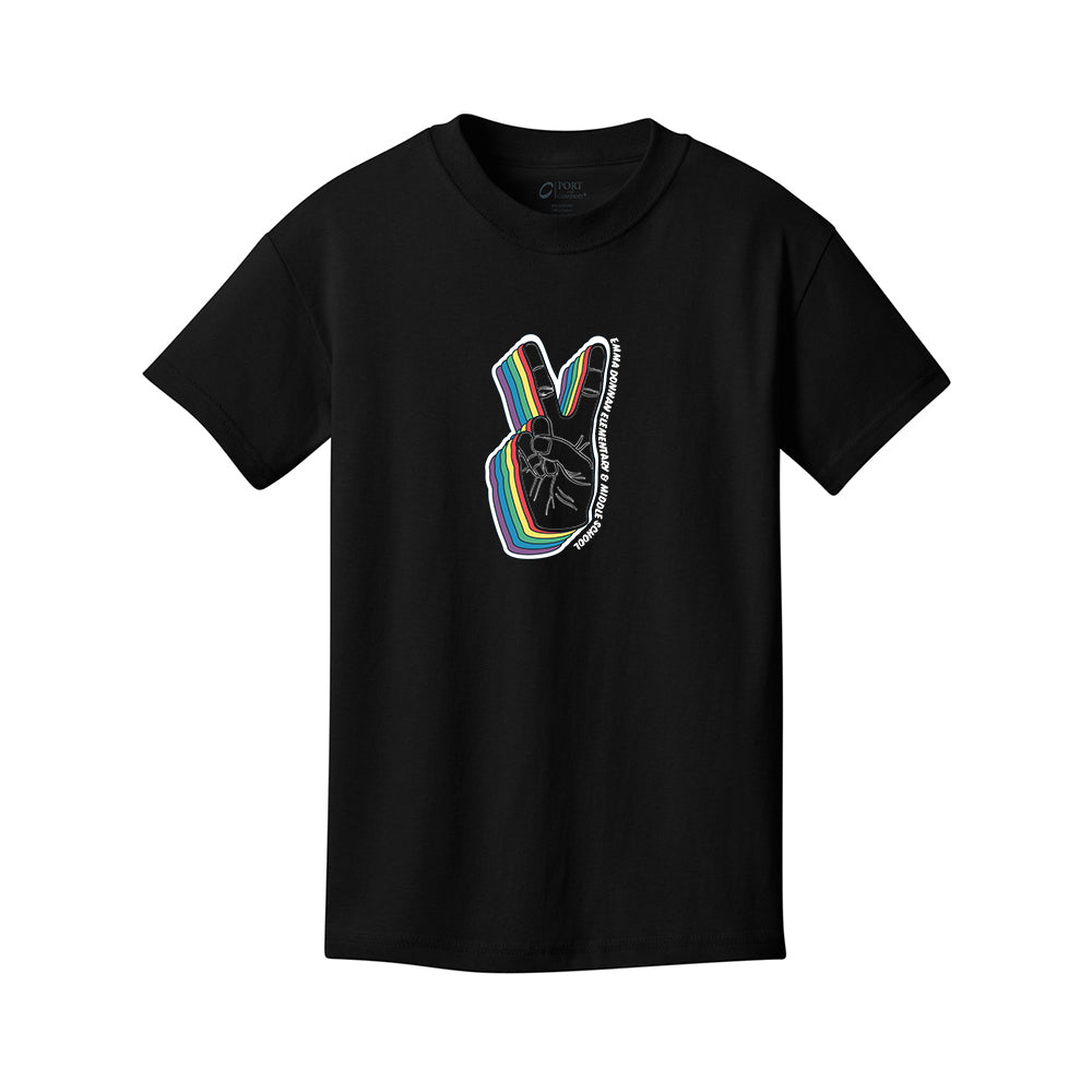 Youth - Port & Company Youth Core Cotton Tee (Peace Logo)