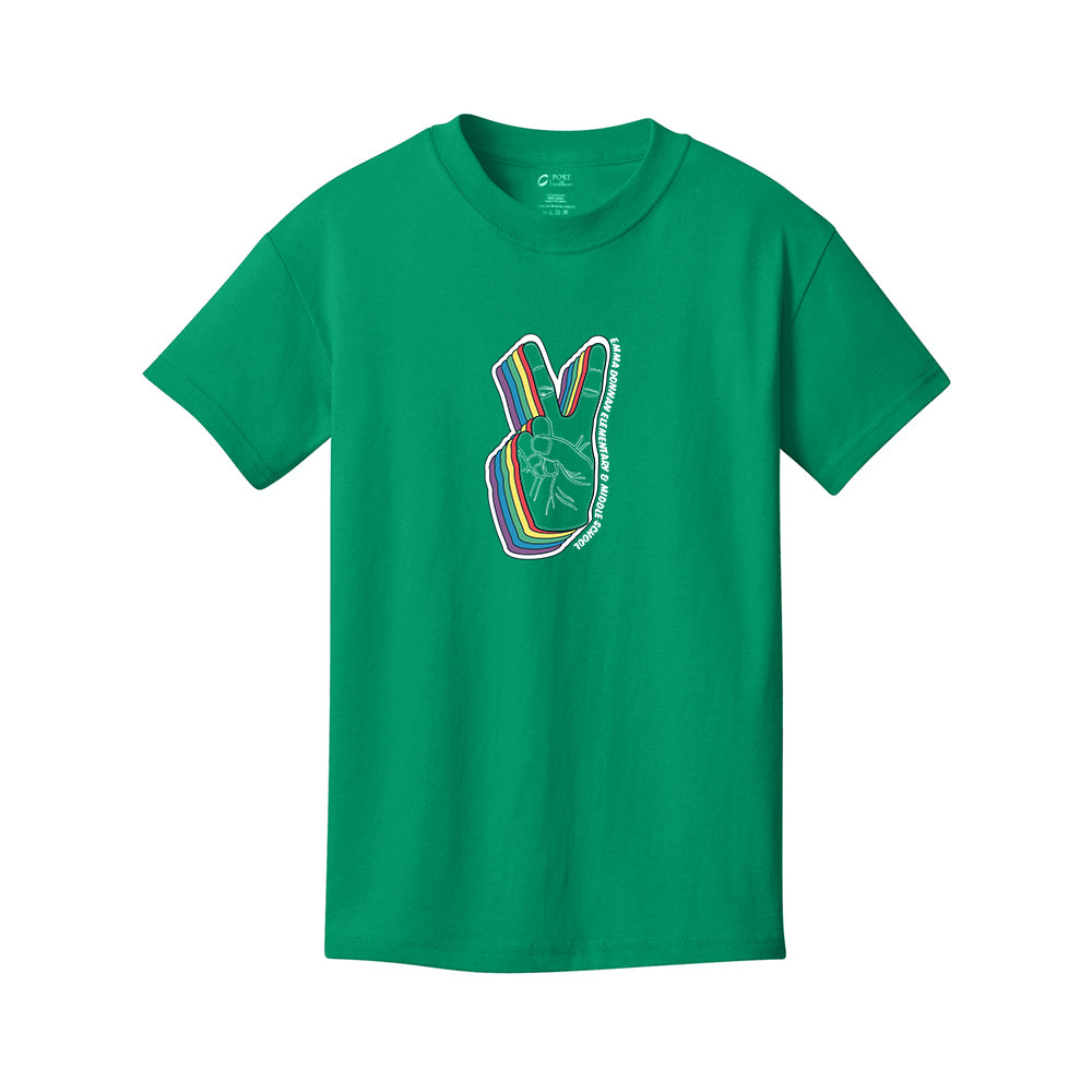 Youth - Port & Company Youth Core Cotton Tee (Peace Logo)