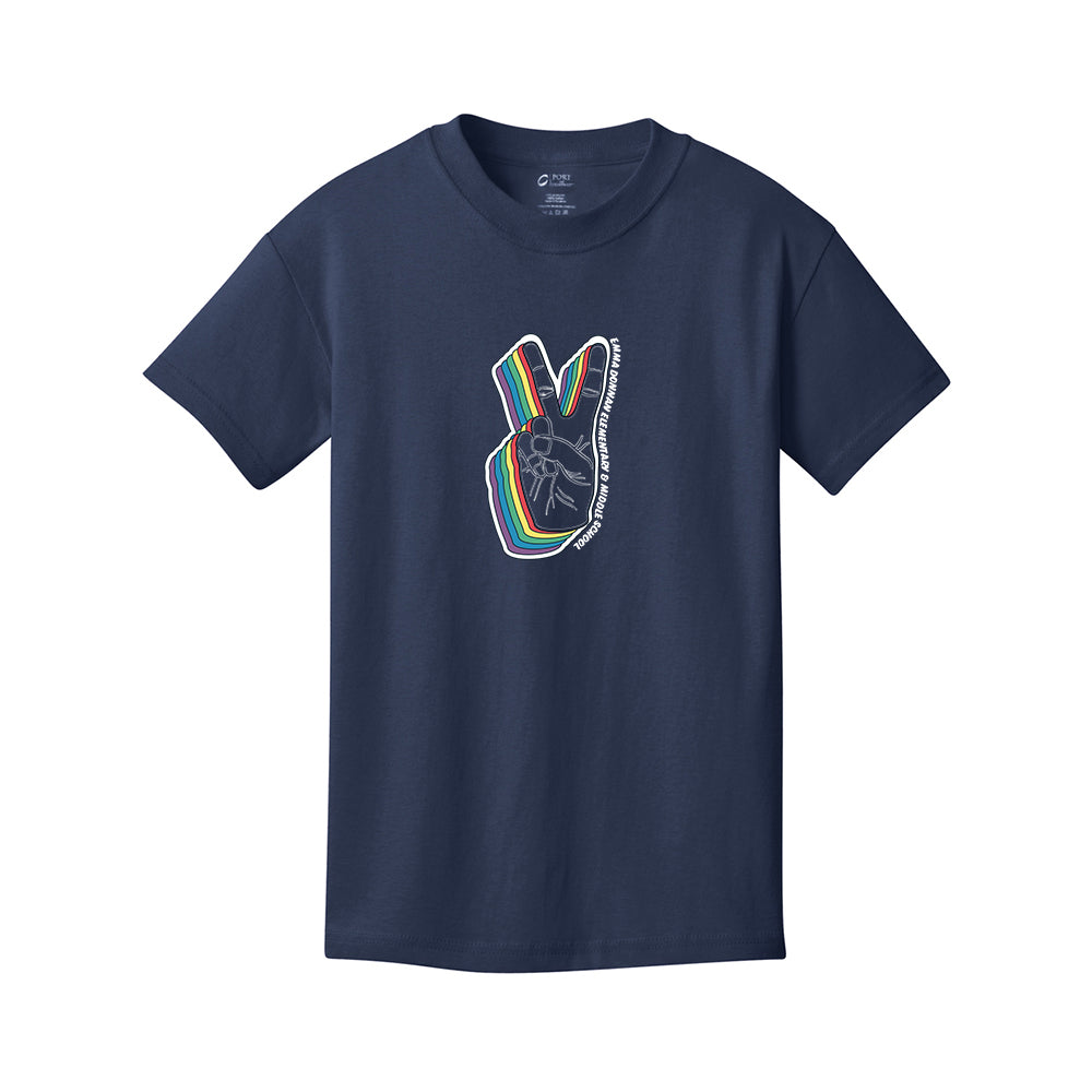 Youth - Port & Company Youth Core Cotton Tee (Peace Logo)