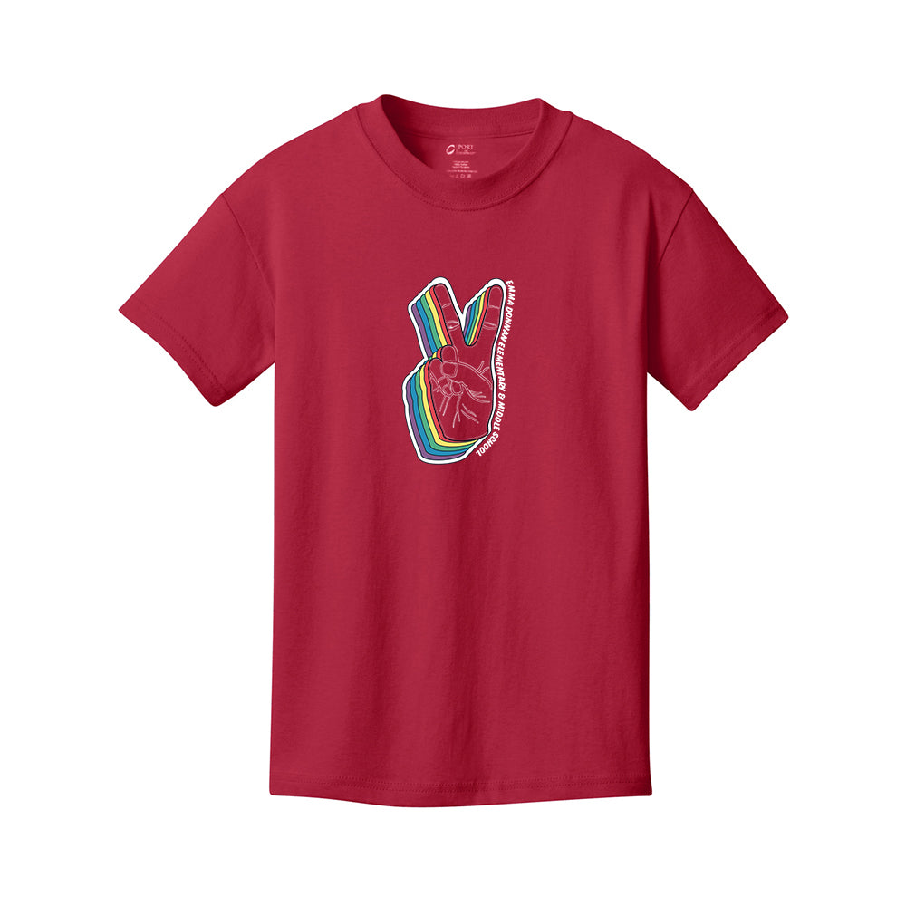Youth - Port & Company Youth Core Cotton Tee (Peace Logo)