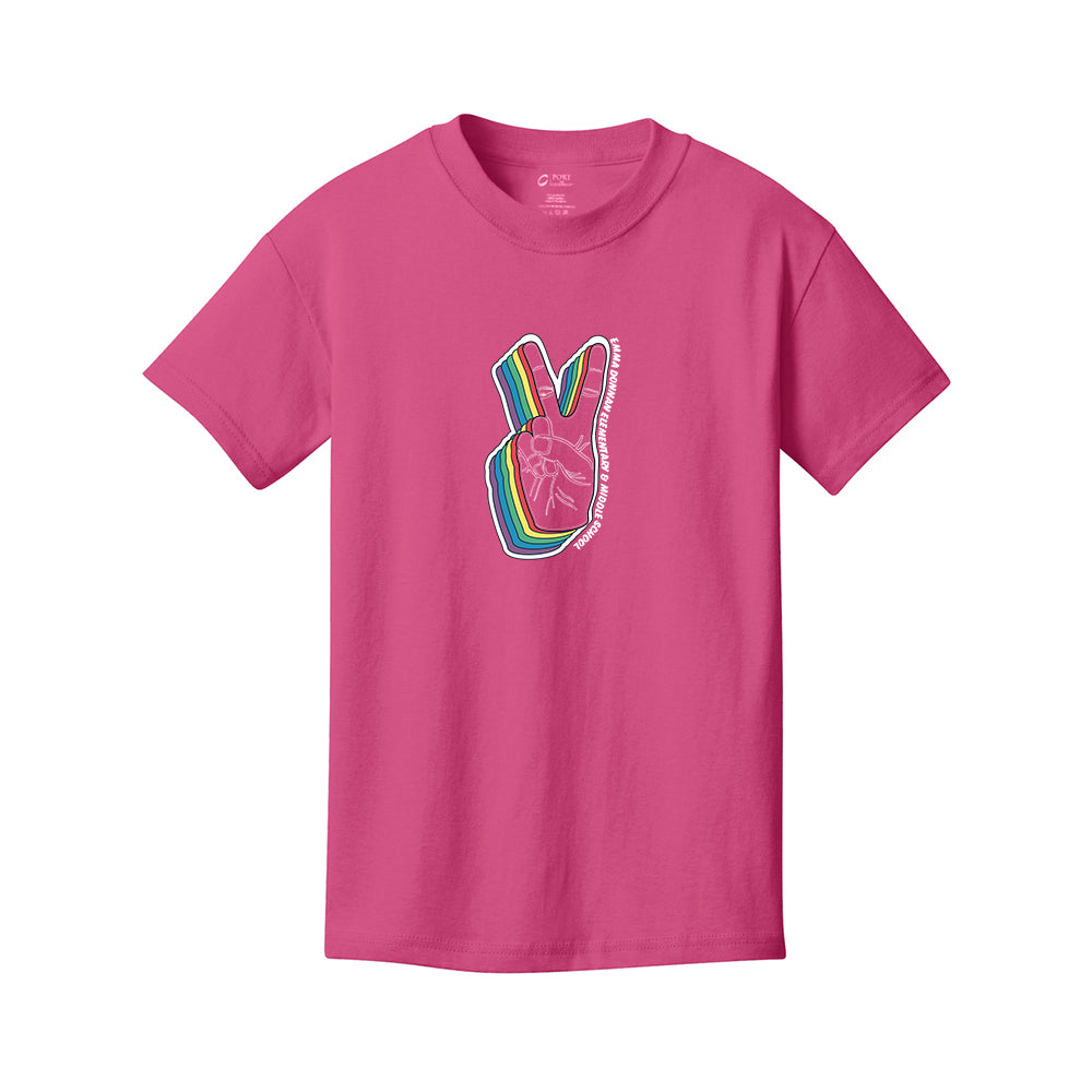 Youth - Port & Company Youth Core Cotton Tee (Peace Logo)
