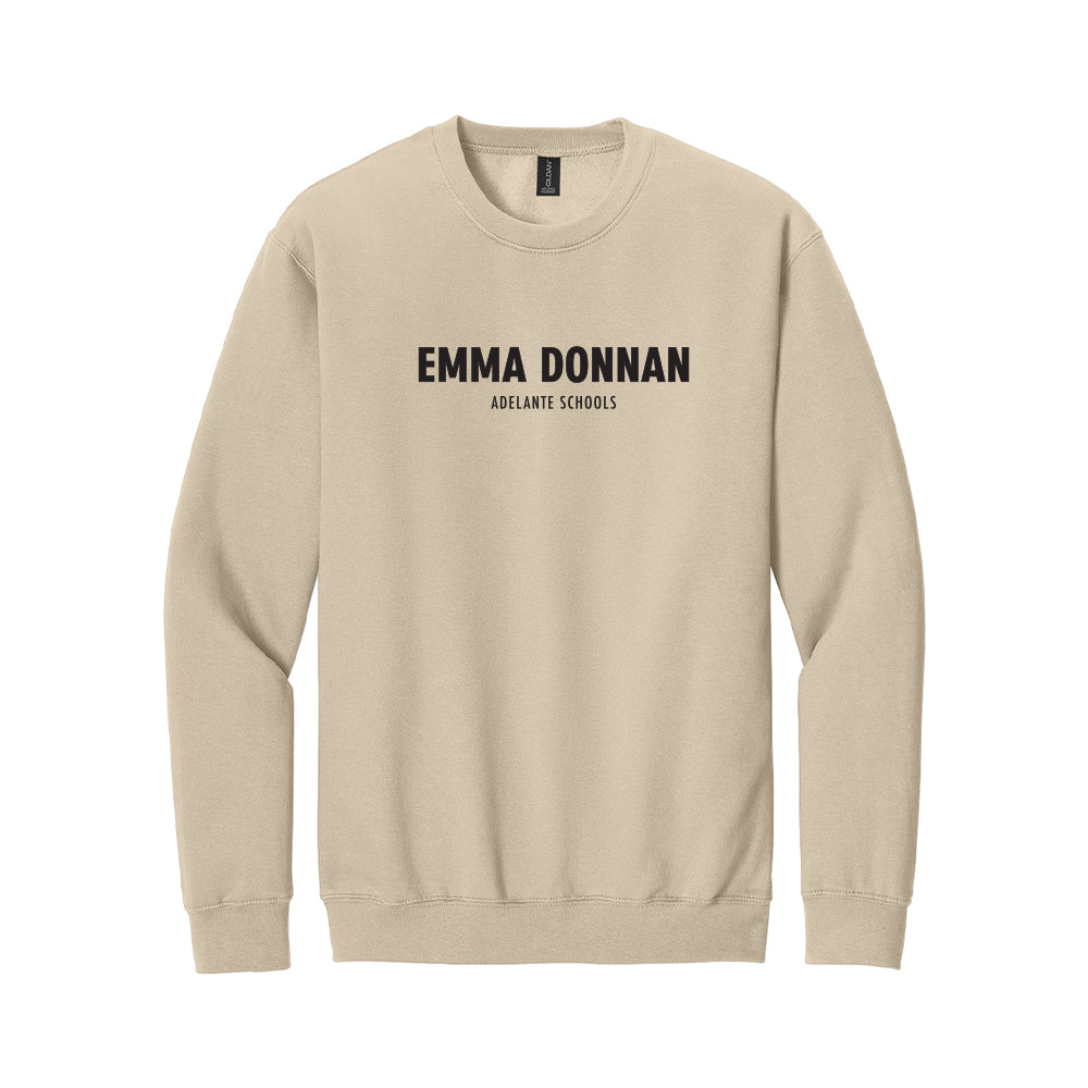 Adult - Gildan Softstyle Crewneck Sweatshirt (Emma Donnan - Black Text)