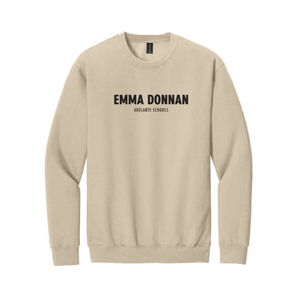 Adult - Gildan Softstyle Crewneck Sweatshirt (Emma Donnan - Black Text)
