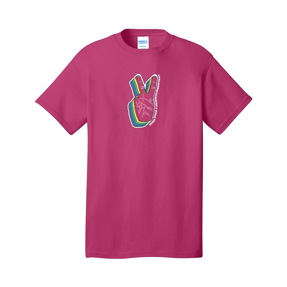 Adult - Port & Company Core Cotton Tee (Peace Logo)