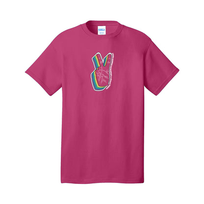 Adult - Port & Company Core Cotton Tee (Peace Logo)